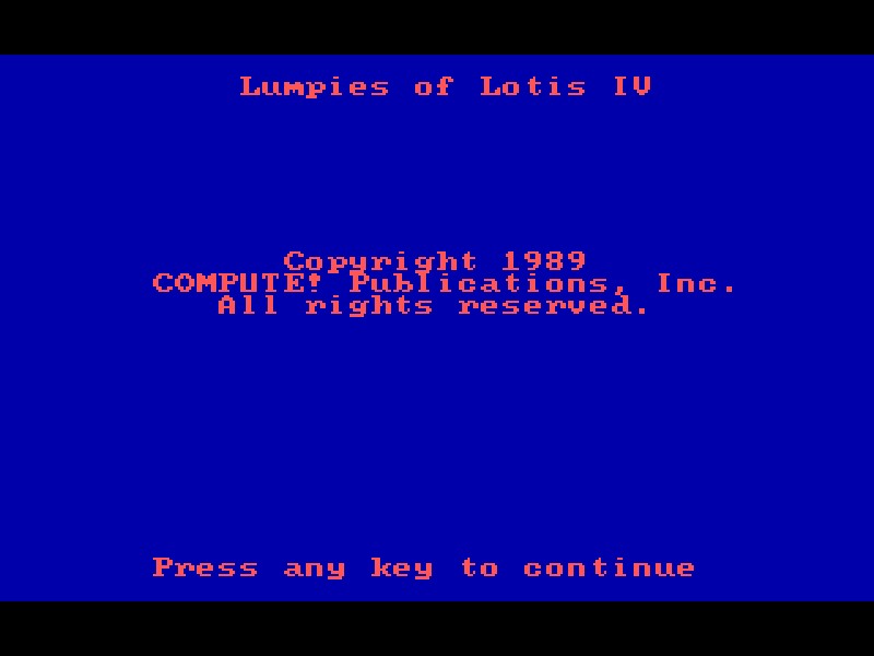 Lumpies of Lotis IV